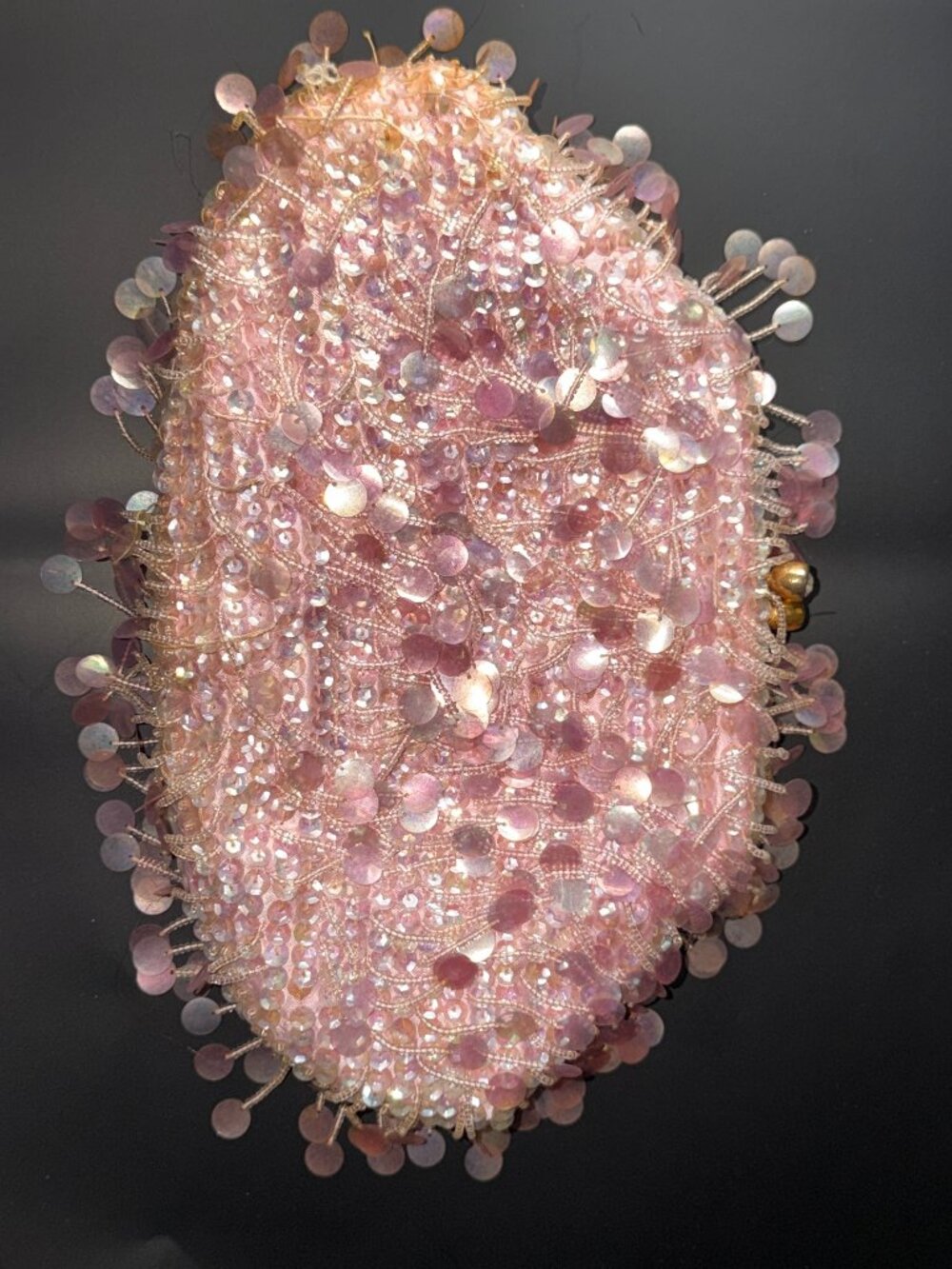 1960's Vintage Steven Chu Pink beaded clutch